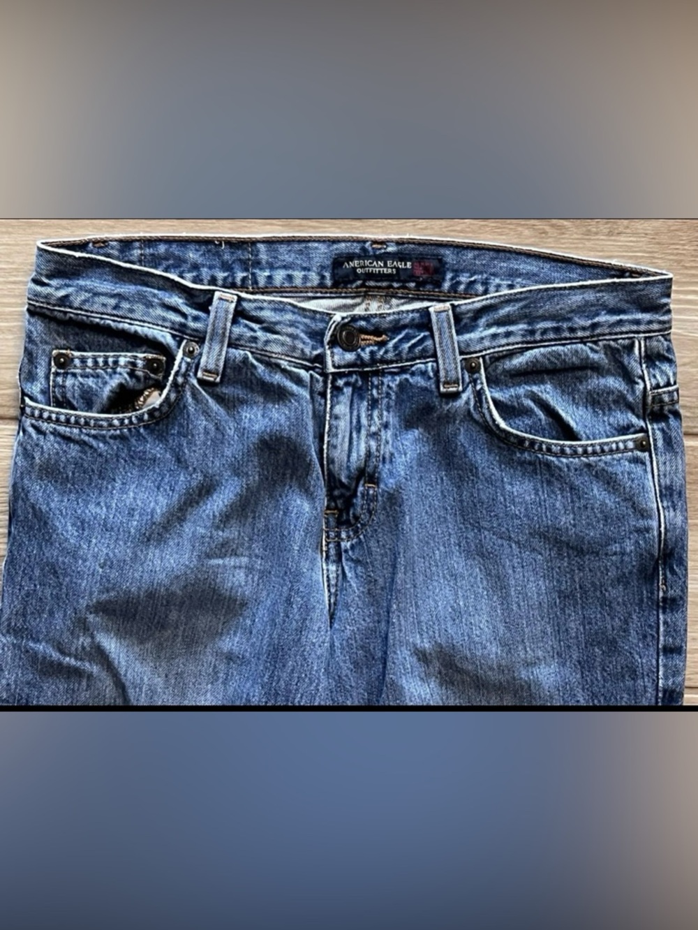 American Eagle Artist Jeans Size 4R Blue Bootcut Cotton Blend Rise Boho Y2K - Picture 3 of 10